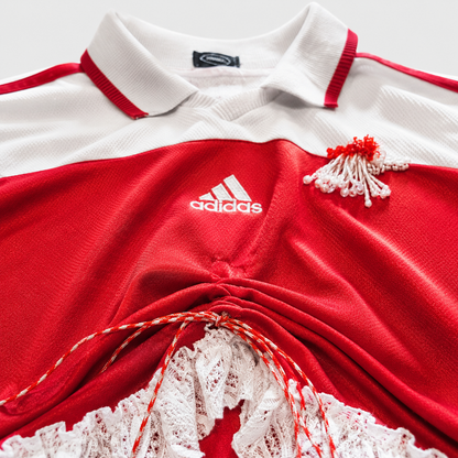 BAD BABE — Maillot de foot réinventé rouge et blanc
